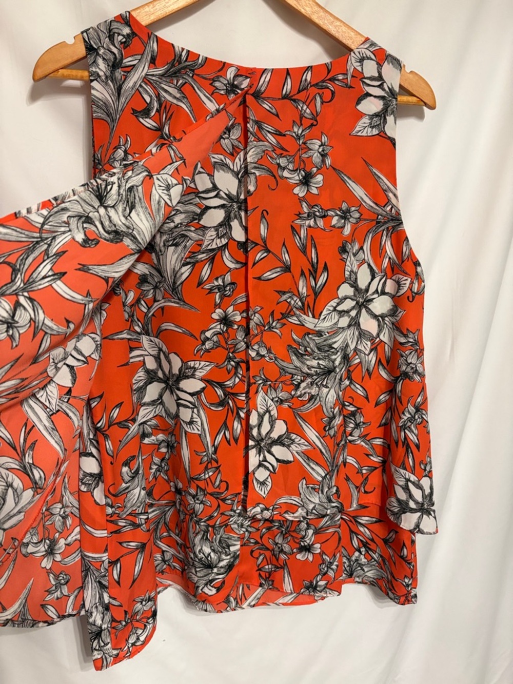Zac & Rachel Flowy Officewear Orange Floral Sleeveless Top SZ XL. - Picture 11 of 11